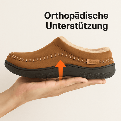 Orthopädische Herren Hausschuhe – Warm & mit Fußgewölbestütze