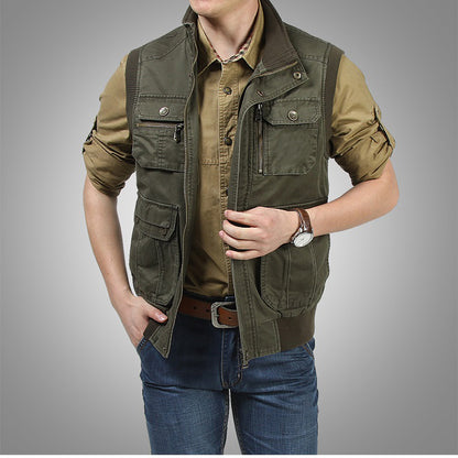 Outdoor Herren Vintage Angeljacke mit Multi-Taschen