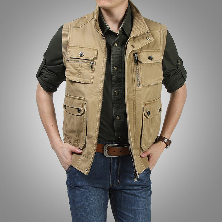 Outdoor Herren Vintage Angeljacke mit Multi-Taschen