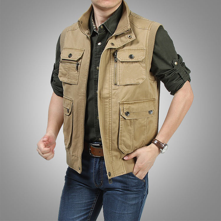 Outdoor Herren Vintage Angeljacke mit Multi-Taschen