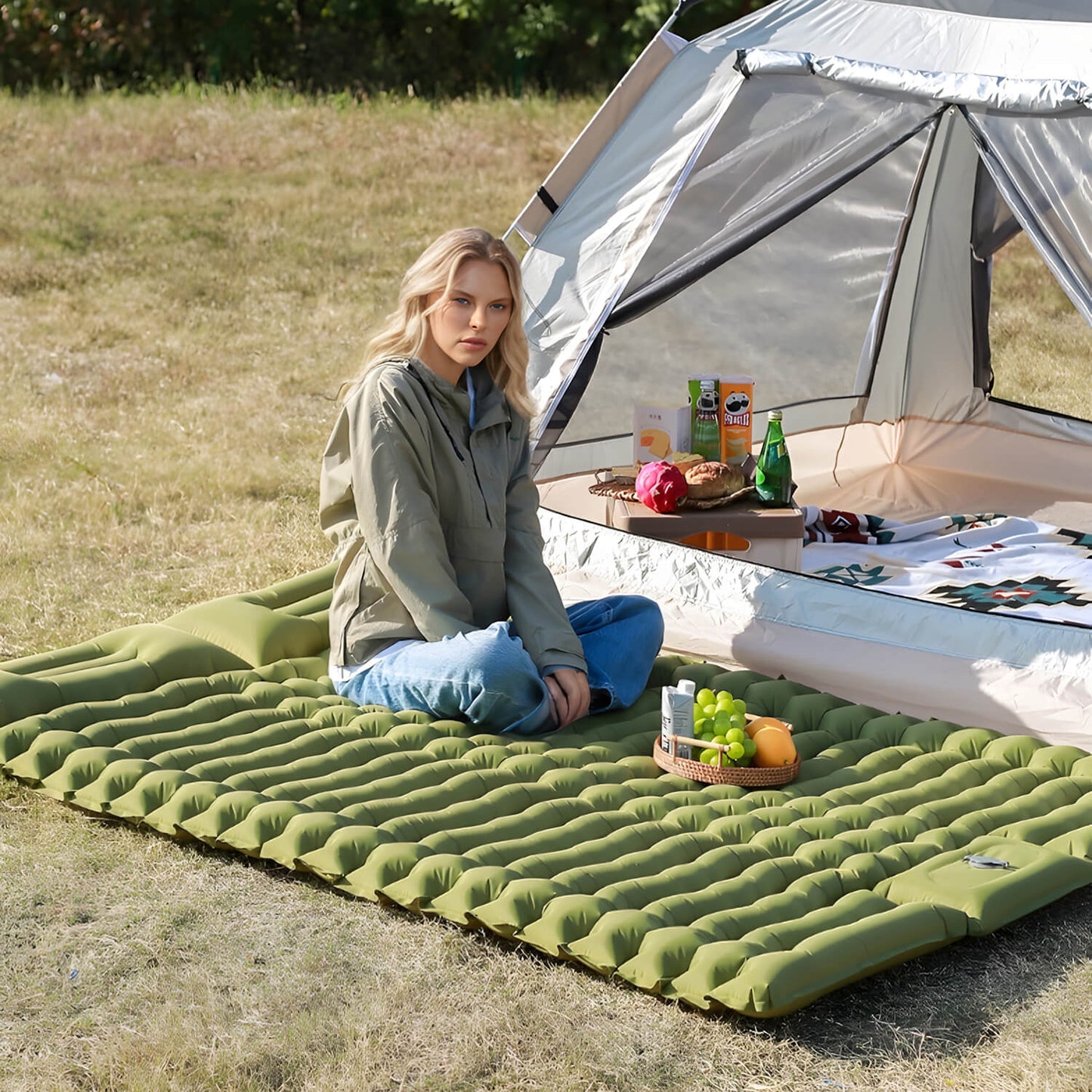 Selbstaufblasende Camping Isomatte 2 Personen - Wasserdicht für Outdoor