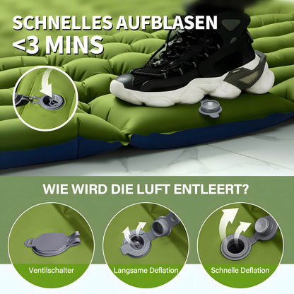 Selbstaufblasende Camping Isomatte 2 Personen - Wasserdicht für Outdoor