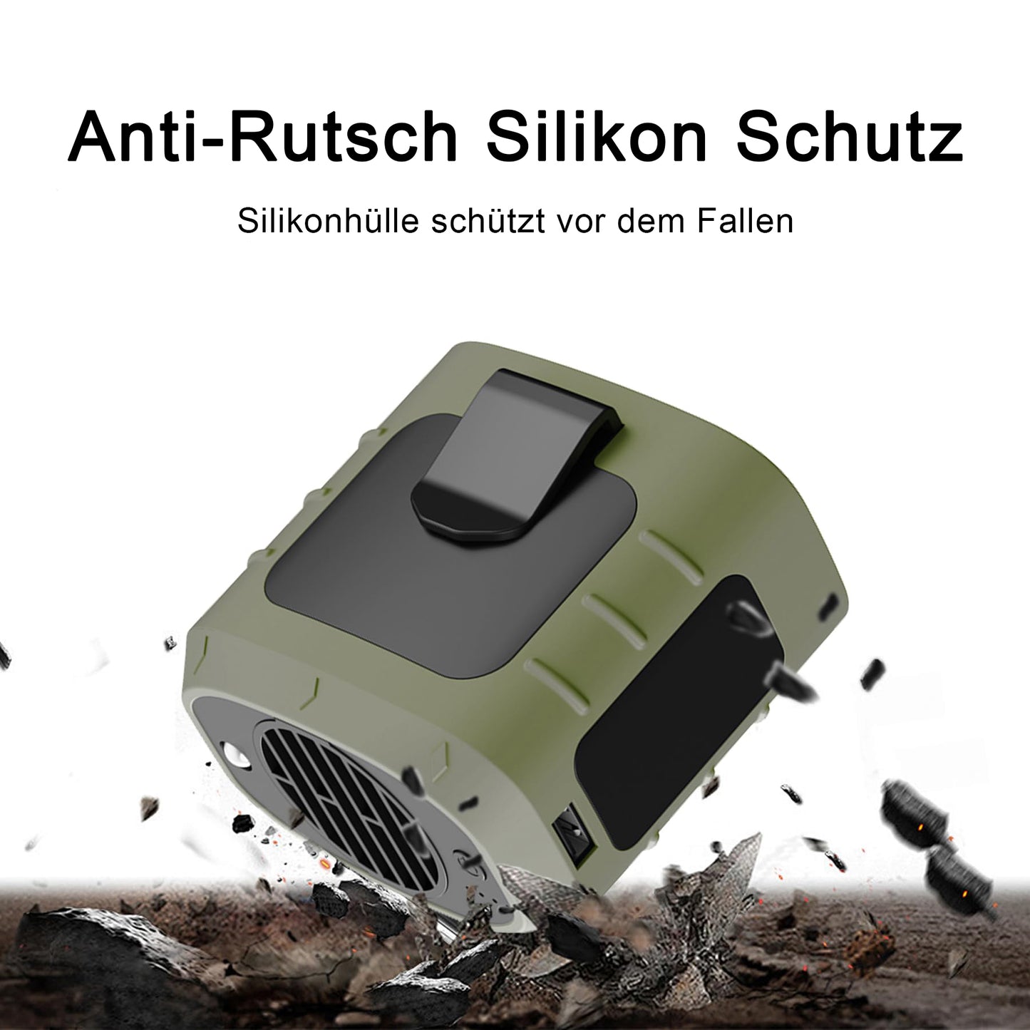 Tragbarer Taillen Ventilator mit LED Licht wiederaufladbar 8000 mAh für Outdoor
