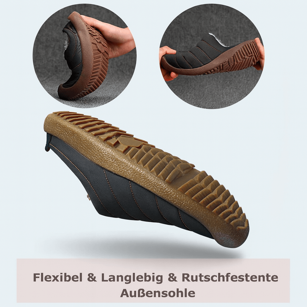Unisex Warme Hausschuhe mit Plüschfutter – Wasserdicht und Rutschfeste