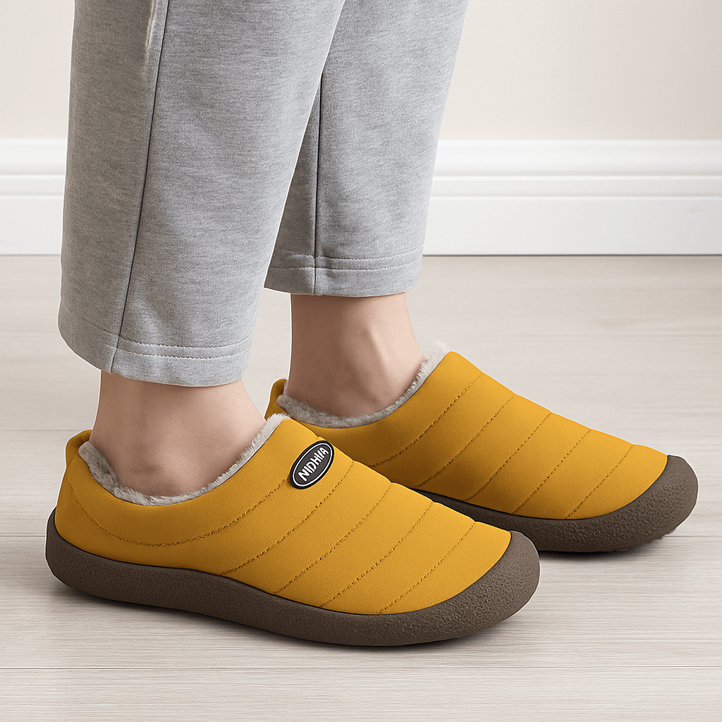Unisex Warme Hausschuhe mit Plüschfutter – Wasserdicht und Rutschfeste