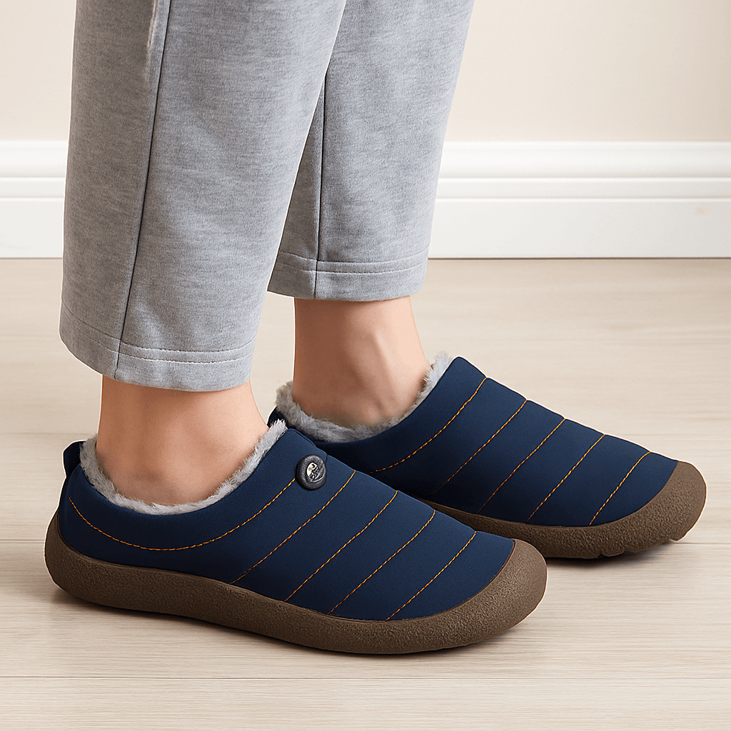 Unisex Warme Hausschuhe mit Plüschfutter – Wasserdicht und Rutschfeste