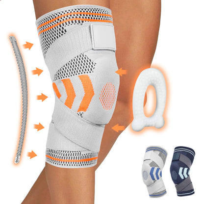 Verstellbare Kniebandage für Laufen Knie Sportbandage mit Patella Gelpads