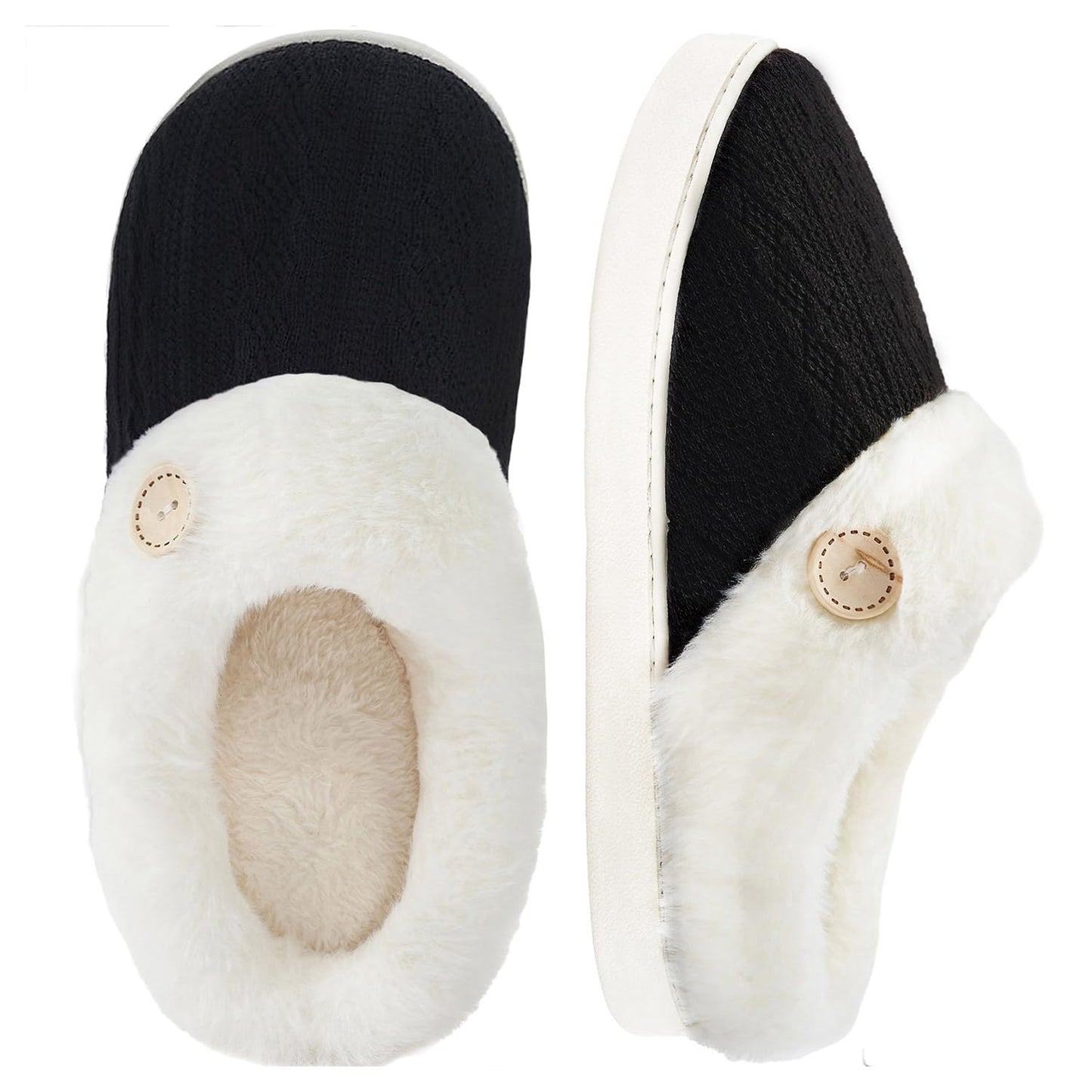 Warme Damen Hausschuhe mit Memory Foam – Weich, Gefüttert & Rutschfest