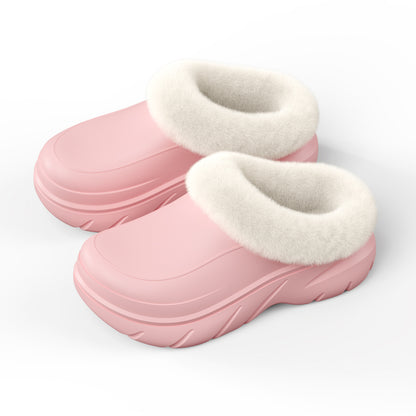 Warme Plateau Hausschuhe für Damen & Herren – Gefütterte Winterschuhe mit stützender Sohle