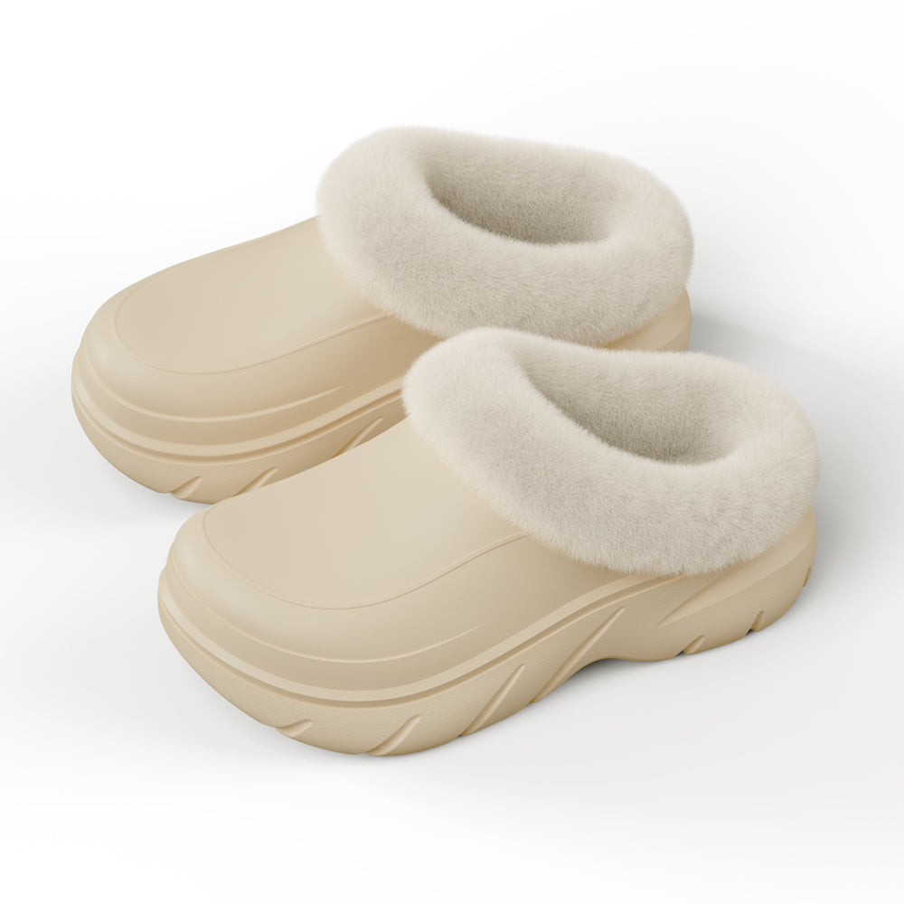 Warme Plateau Hausschuhe für Damen & Herren – Gefütterte Winterschuhe mit stützender Sohle