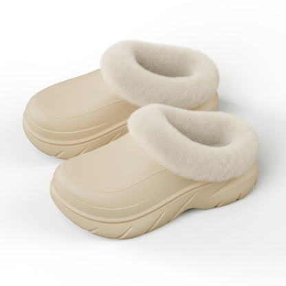 Warme Plateau Hausschuhe für Damen & Herren – Gefütterte Winterschuhe mit stützender Sohle