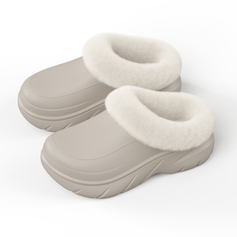 Warme Plateau Hausschuhe für Damen & Herren – Gefütterte Winterschuhe mit stützender Sohle