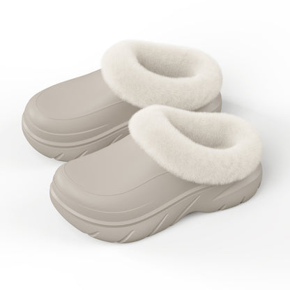 Warme Plateau Hausschuhe für Damen & Herren – Gefütterte Winterschuhe mit stützender Sohle