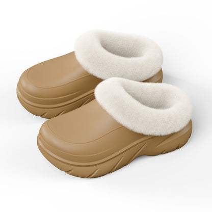 Warme Plateau Hausschuhe für Damen & Herren – Gefütterte Winterschuhe mit stützender Sohle