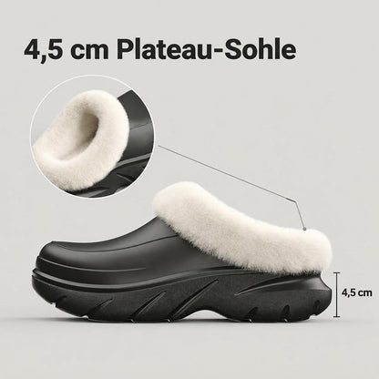 Warme Plateau Hausschuhe für Damen & Herren – Gefütterte Winterschuhe mit stützender Sohle