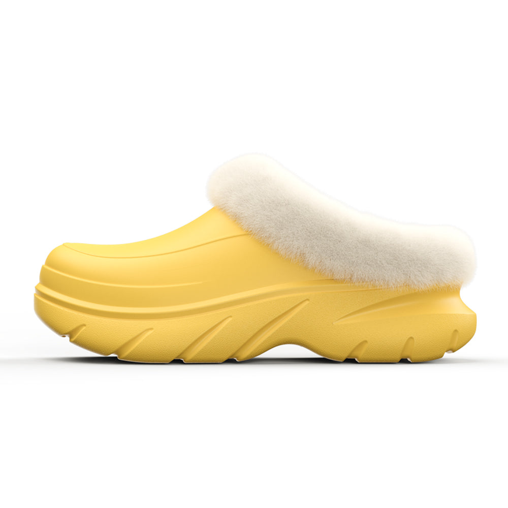 Warme Plateau Hausschuhe für Damen & Herren – Gefütterte Winterschuhe mit stützender Sohle