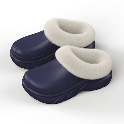 Warme Plateau Hausschuhe für Damen & Herren – Gefütterte Winterschuhe mit stützender Sohle