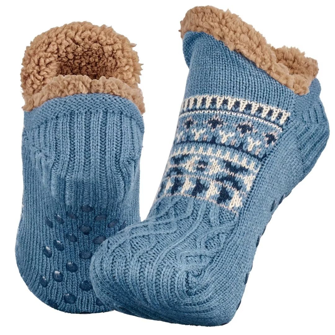Warme Rutschfeste Haussocken aus Wolle – Flauschige Hüttensocken für Damen & Herren(1 Paar)