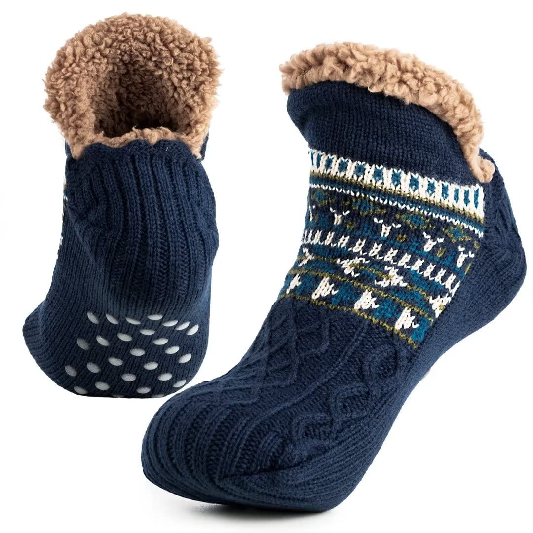 Warme Rutschfeste Haussocken aus Wolle – Flauschige Hüttensocken für Damen & Herren(1 Paar)