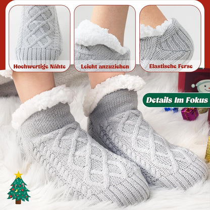 Warme Flauschige Haussocken – Rutschfeste Kuschelsocken für Damen & Herren(1 Paar)