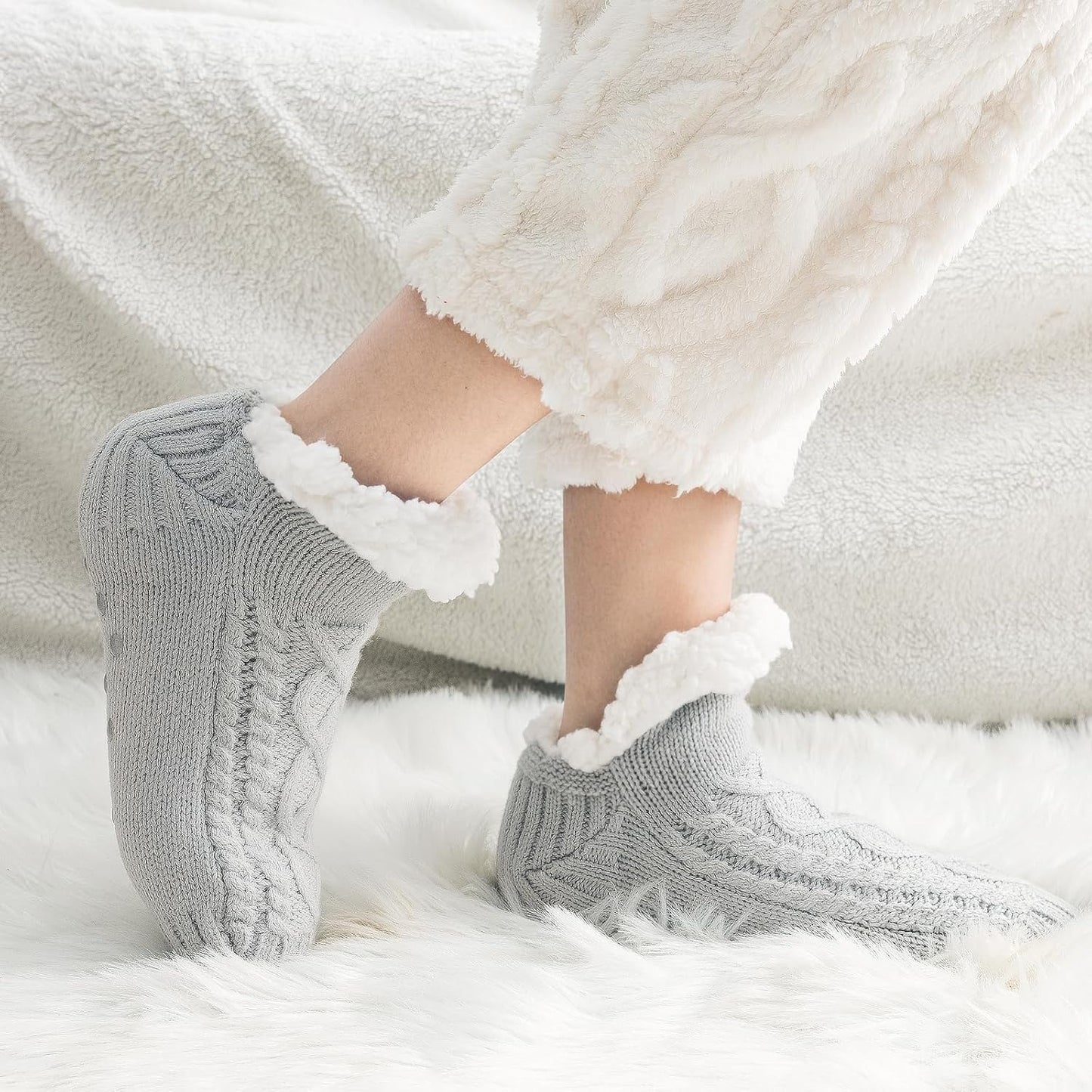 Warme Flauschige Haussocken – Rutschfeste Kuschelsocken für Damen & Herren(1 Paar)