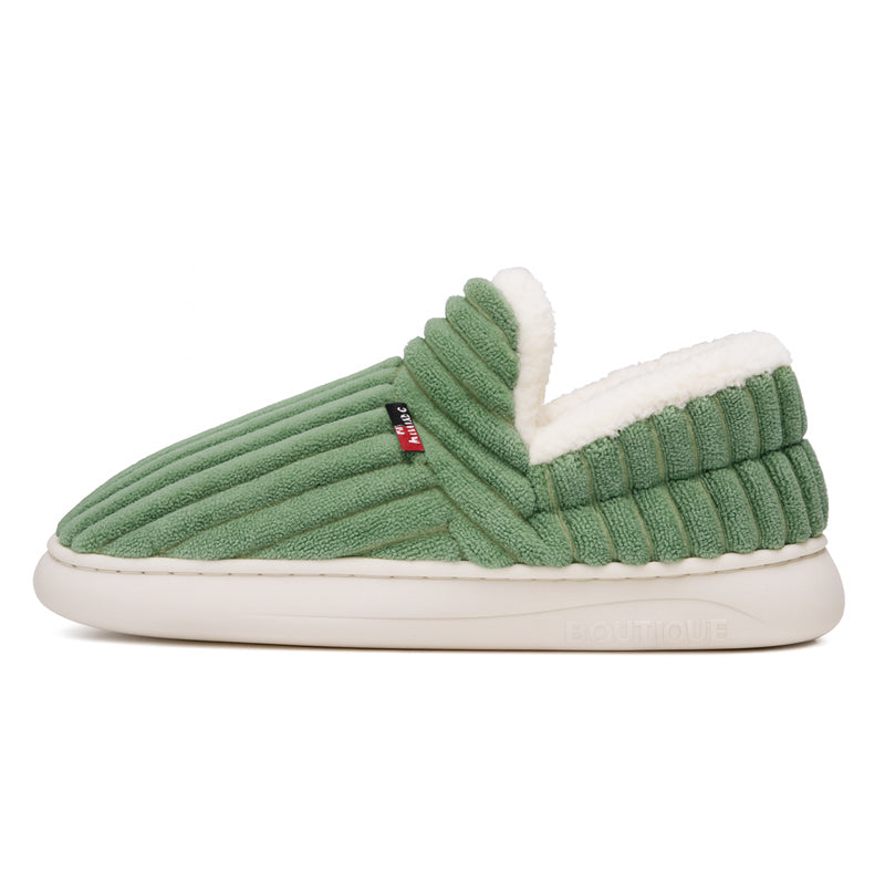 Warme Samt Winterhausschuhe mit Dicker Sohle für Damen und Herren