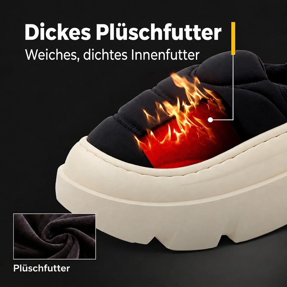 Wasserdichte Hausschuhe für Damen und Herren – Dicke Sohle & warmes Fleecefutter