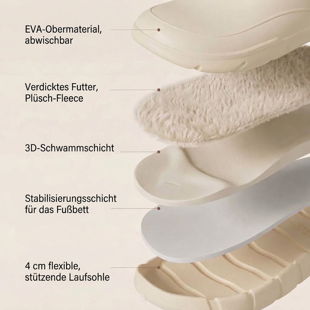 Wasserdichte Plateau Hausschuhe für Damen und Herren – Warme EVA Gartenschuhe mit Fleecefutter
