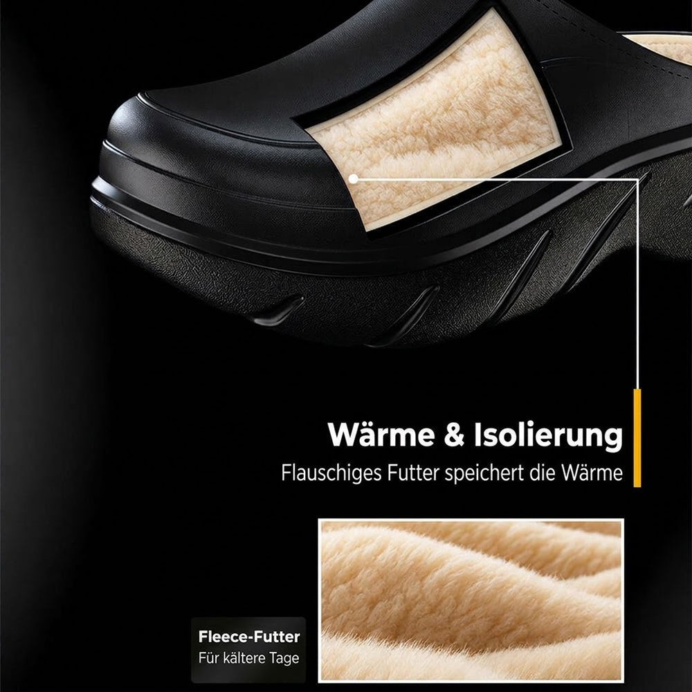 Wasserdichte Plateau Hausschuhe für Damen und Herren – Warme EVA Gartenschuhe mit Fleecefutter