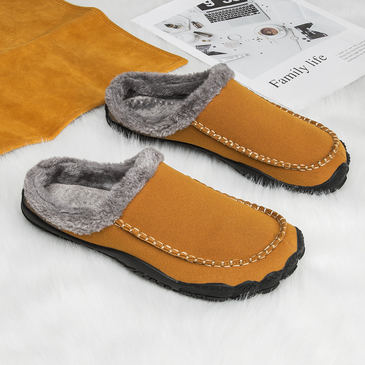 Winter Plüsch Hausschuhe mit rutschfester Sohle – Unisex